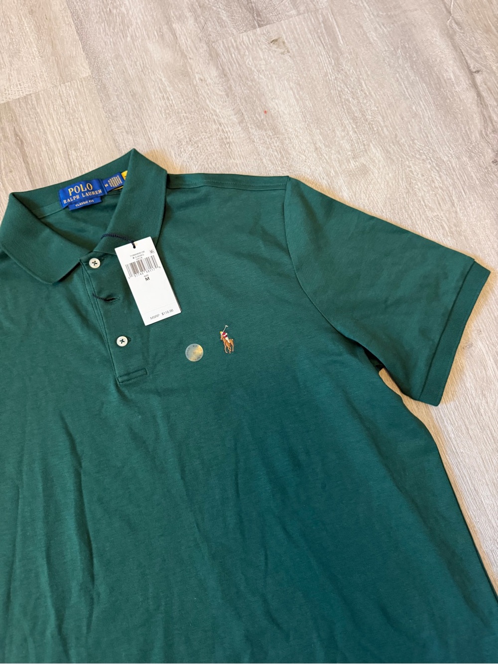 Polo by Ralph Lauren Men's Dark Green Classic Polo Shirt Sz M - Picture 3 of 8